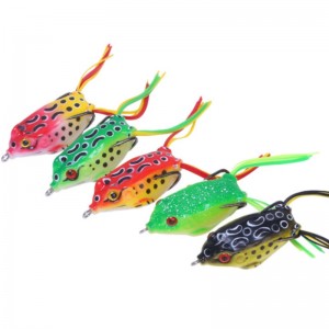 Silicone thunder frog simulated Lei frog road bait false bait double hook black bait black fish specialize in killing fishing gear
