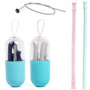 Foldable silicone straw