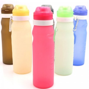 Silicone water bottle folding water bottle silicpone discoloration cup folding cup travel folding kettle