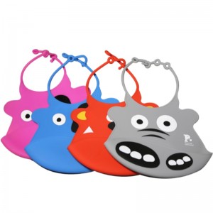 Silicone bib cute cartoon silicone baby mouth water pocket silicone baby cartoon bib baby waterproof bib