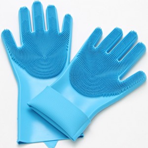 Silicone dishwashing gloves heat insulation, anti-skid and wear-resistant kitchen cleaning silicone brush