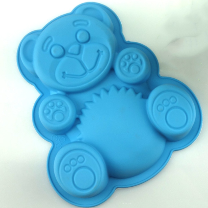 Silicone small-bear cake mould single oversized rose cake mold single hole large flower baking plate DIY baking tool
