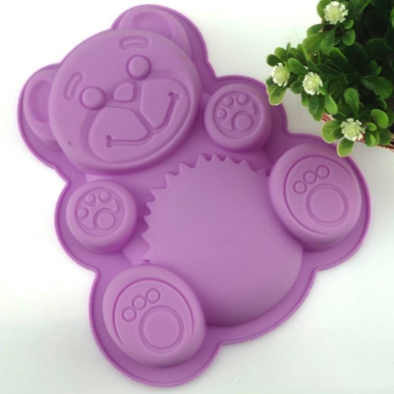 Silicone small-bear cake mould single oversized rose cake mold single hole large flower baking plate DIY baking tool