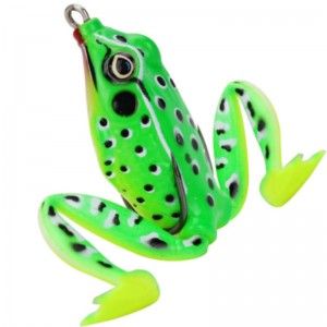 Silicone frog simulated Lei frog road bait false bait double hook black bait black fish specialize in killing fishing gear